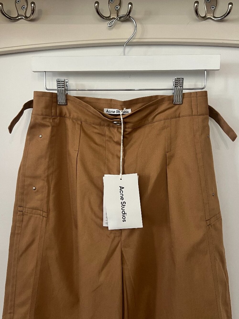 Acne Studios Wide-Leg Pants – Brown, Size 38